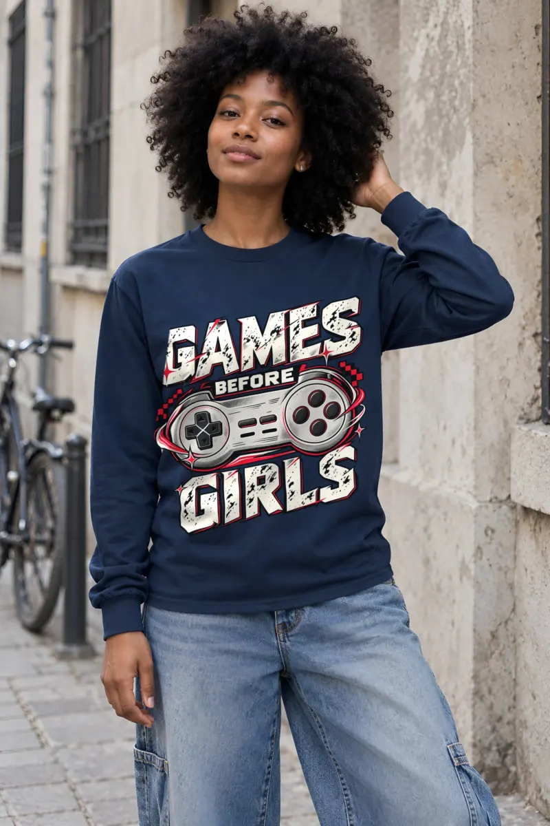 "Games Before Girls" Unisex Longsleeve T-shirt