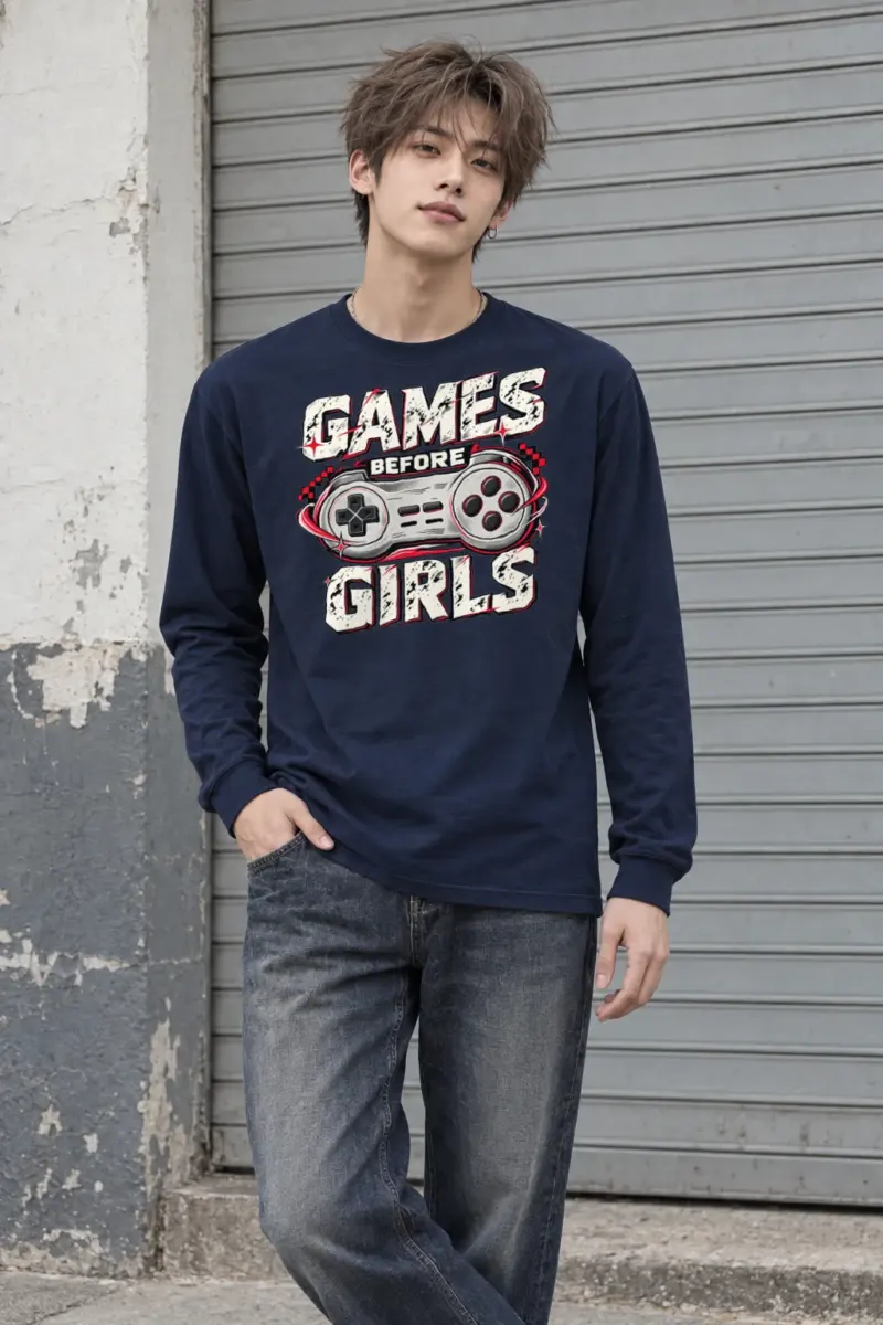 "Games Before Girls" Unisex Longsleeve T-shirt