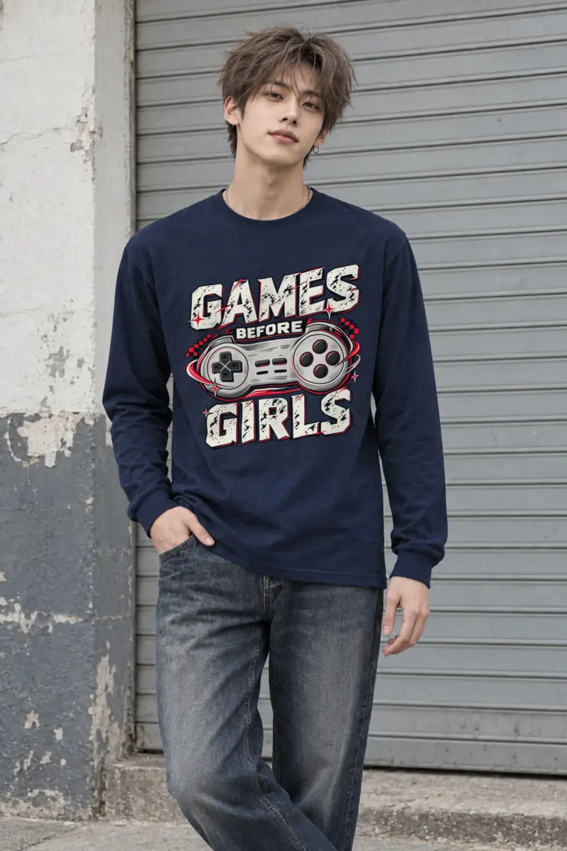 "Games Before Girls" Unisex Longsleeve T-shirt