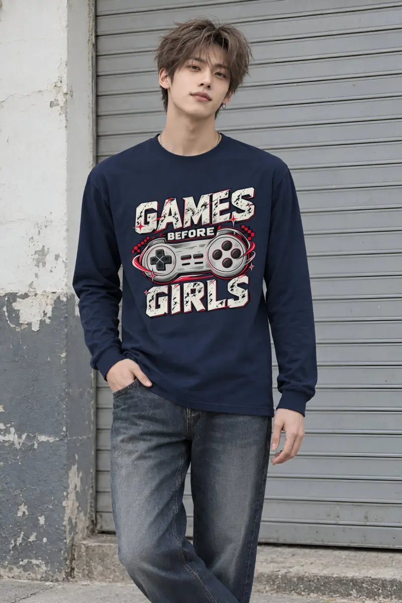 "Games Before Girls" Unisex Longsleeve T-shirt