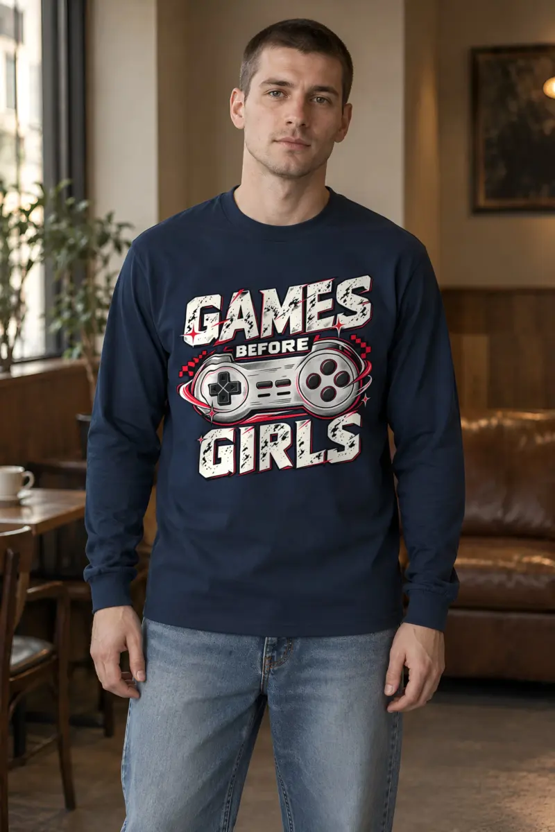 "Games Before Girls" Unisex Longsleeve T-shirt