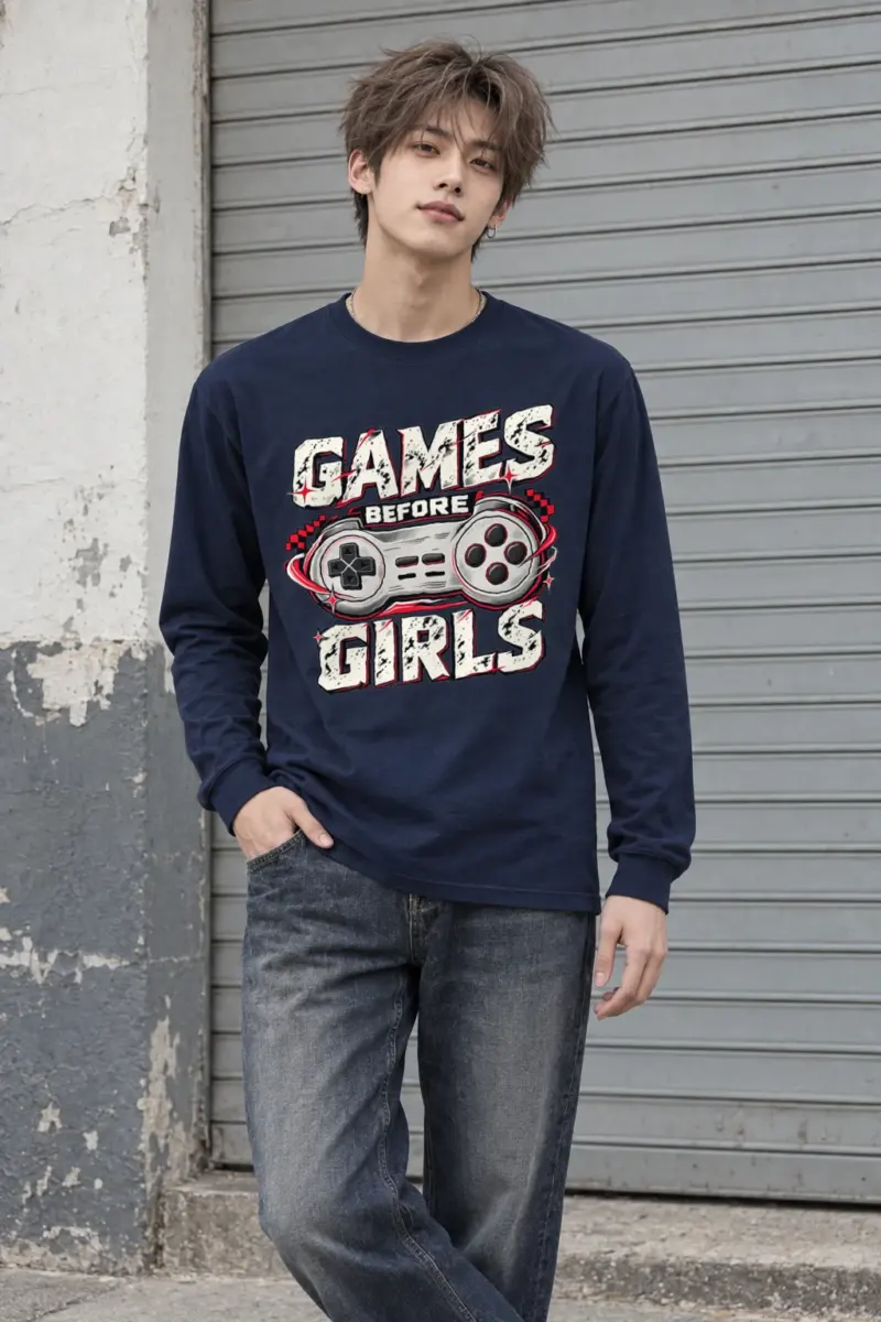"Games Before Girls" Unisex Longsleeve T-shirt