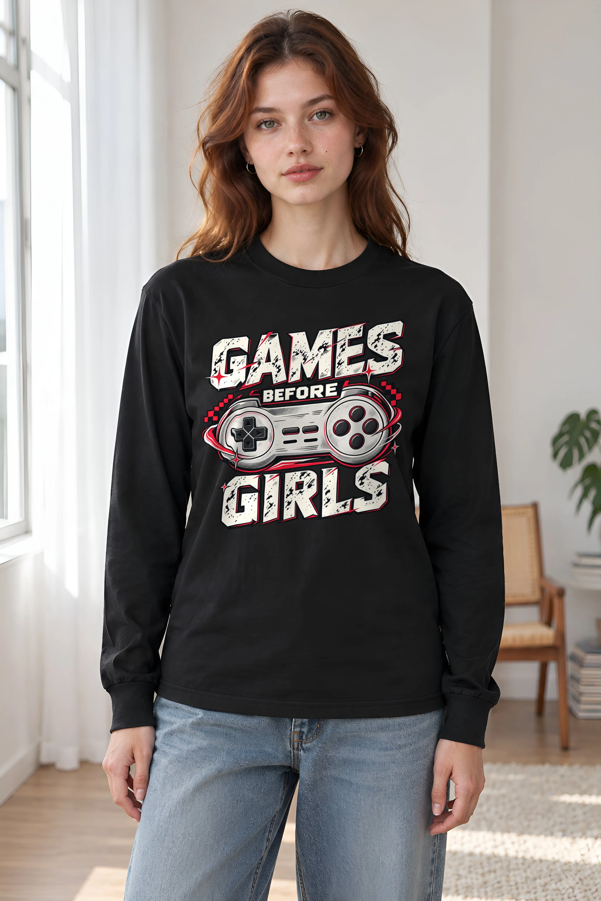 "Games Before Girls" Unisex Longsleeve T-shirt