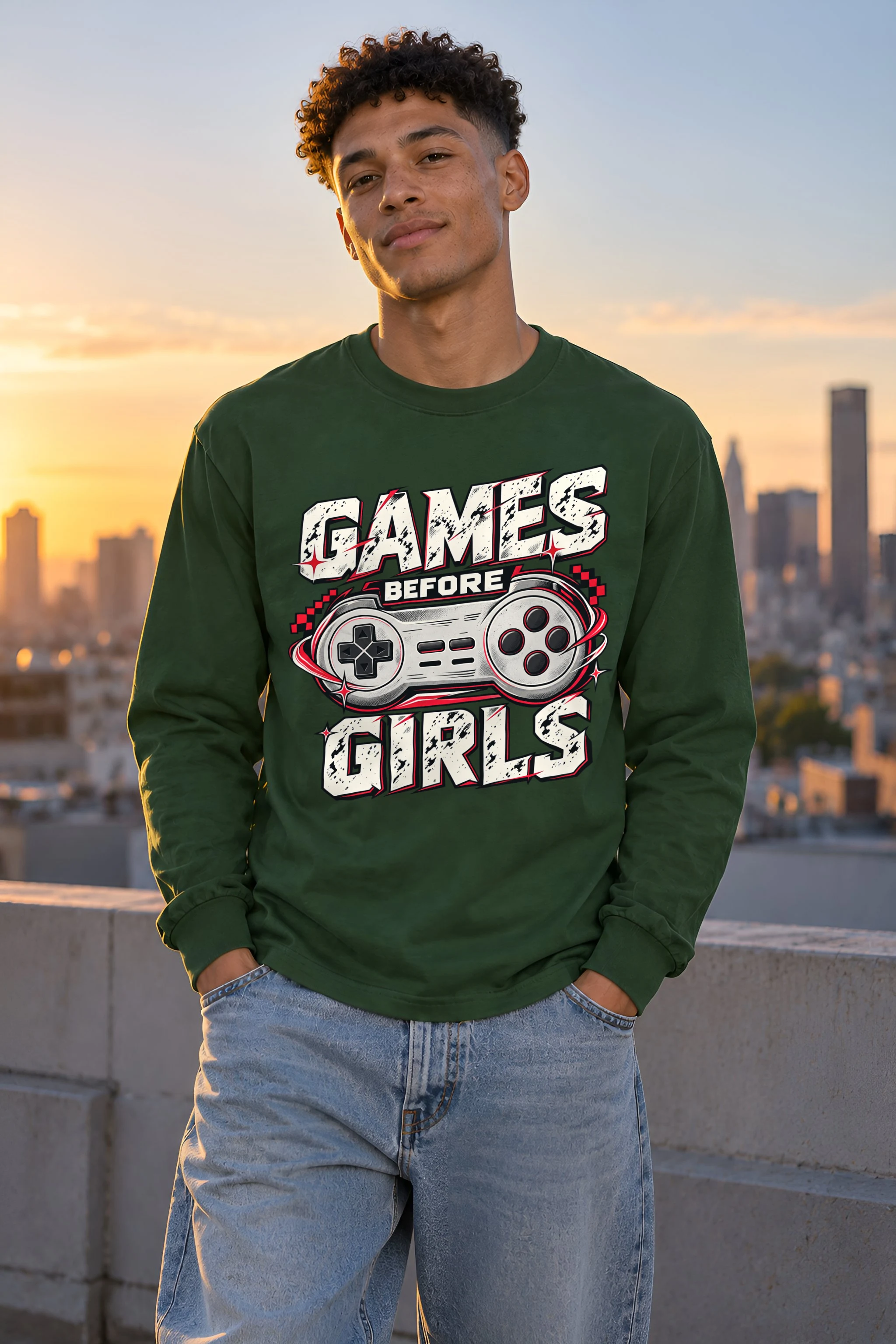"Games Before Girls" Unisex Longsleeve T-shirt