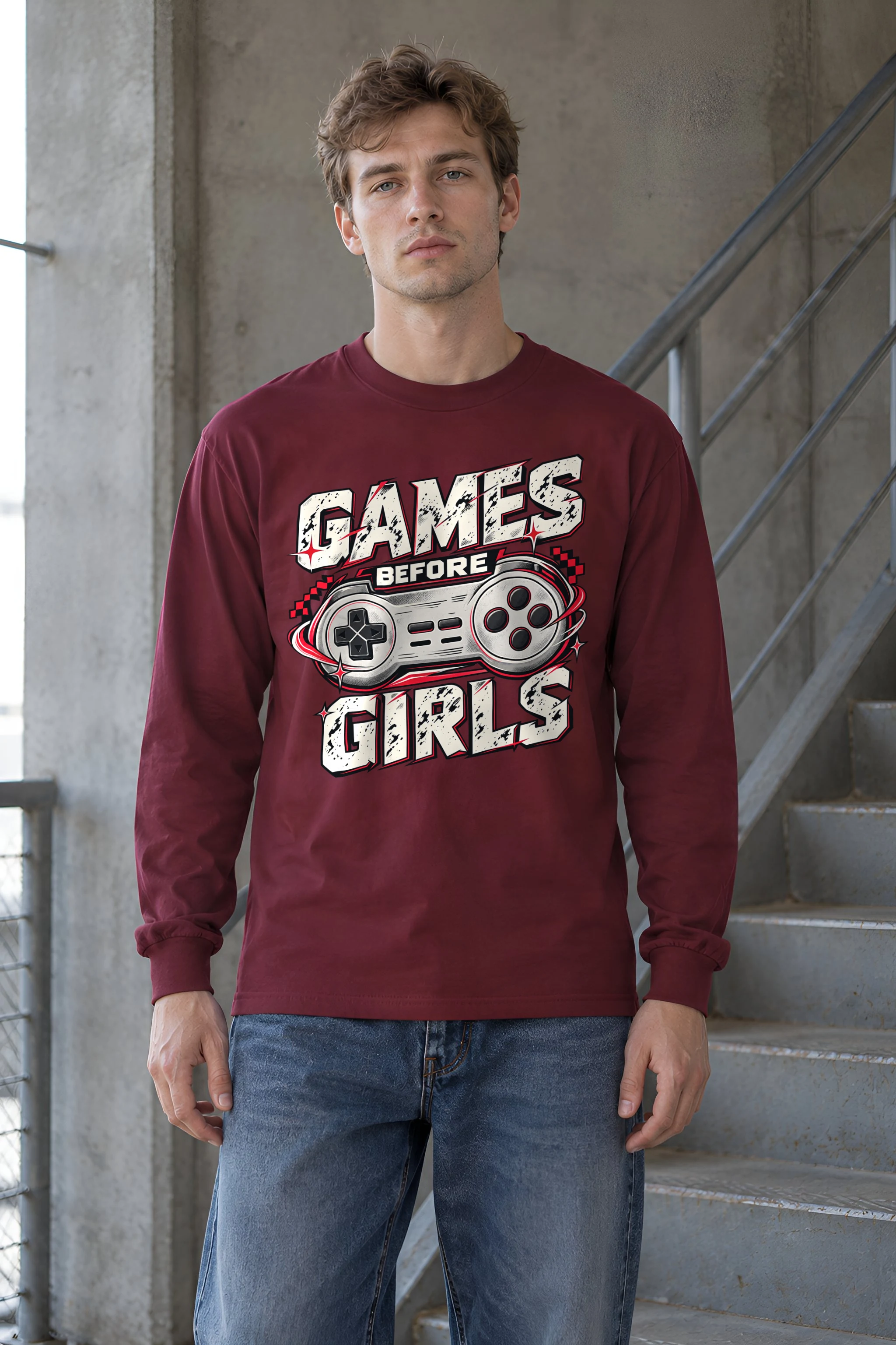 "Games Before Girls" Unisex Longsleeve T-shirt
