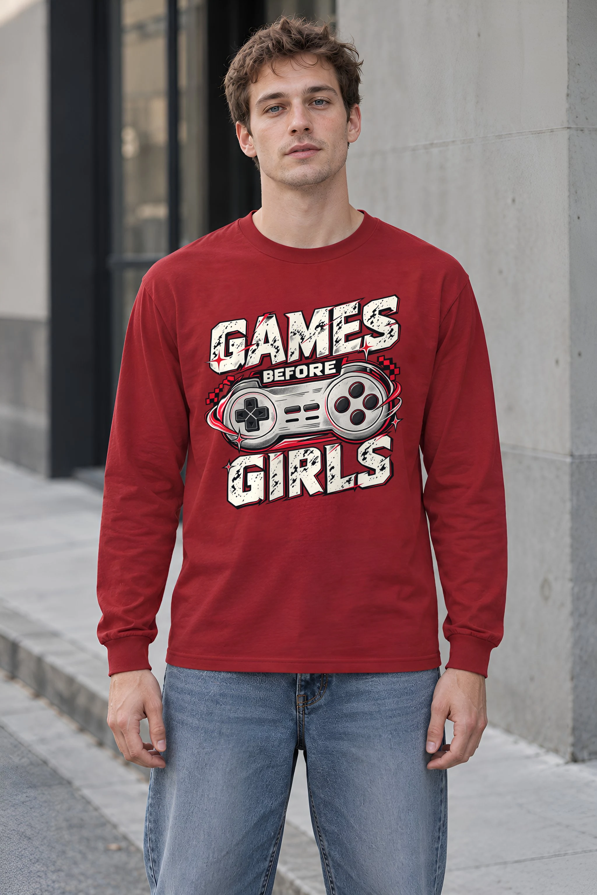 "Games Before Girls" Unisex Longsleeve T-shirt