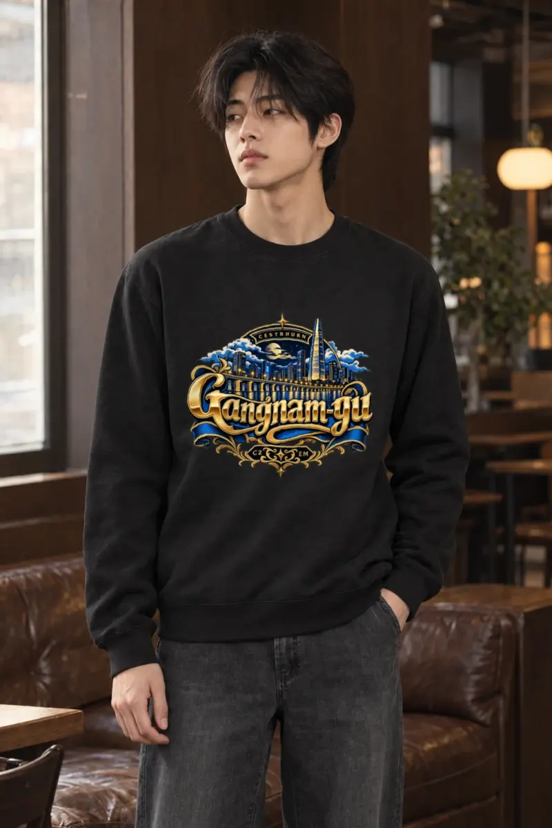 "Gold Skyline Reflection" Heavy Blend Unisex Crewneck Sweatshirt
