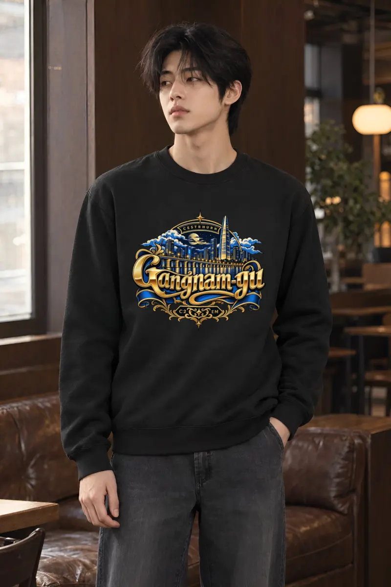 "Gold Skyline Reflection" Heavy Blend Unisex Crewneck Sweatshirt