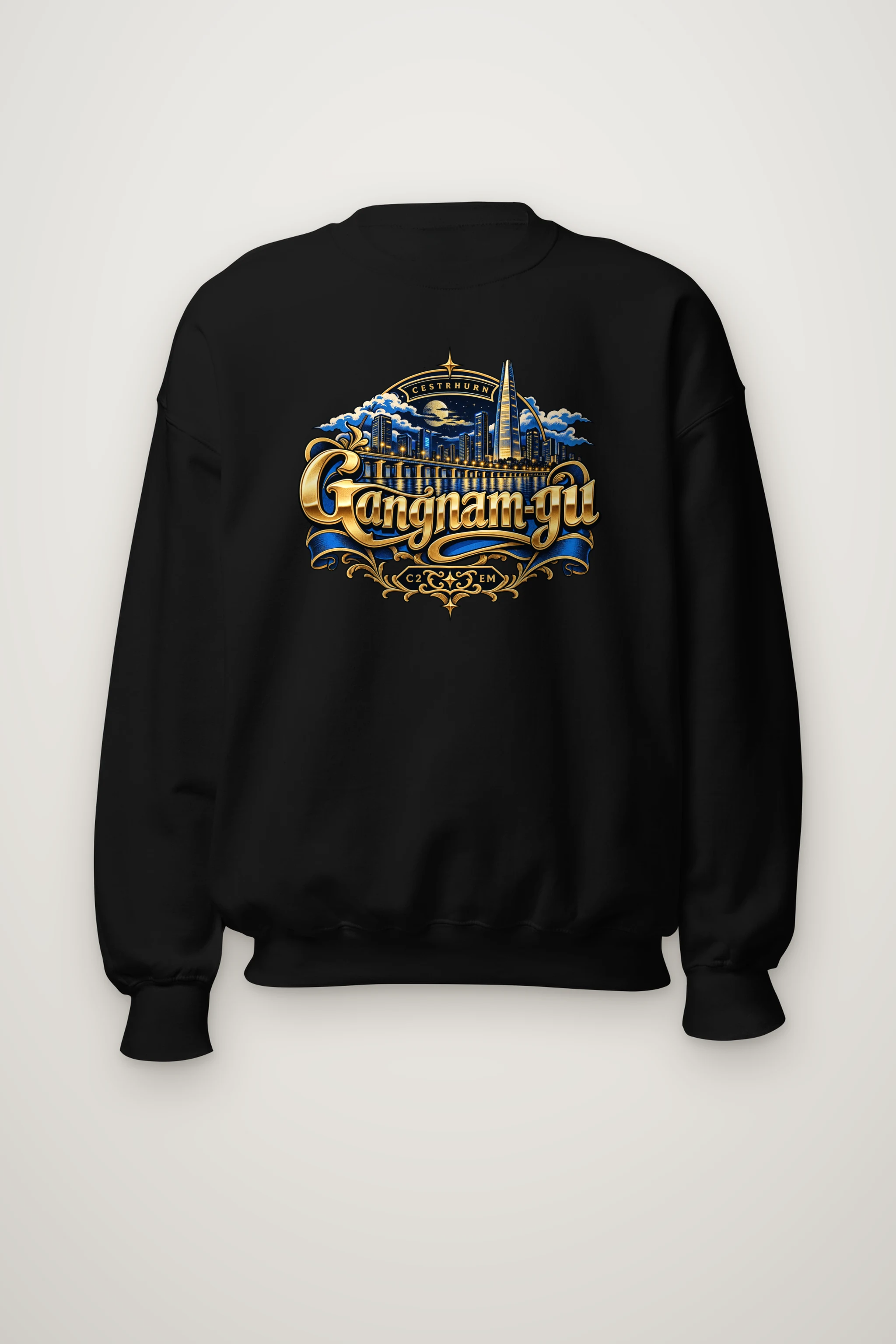 "Gold Skyline Reflection" Heavy Blend Unisex Crewneck Sweatshirt