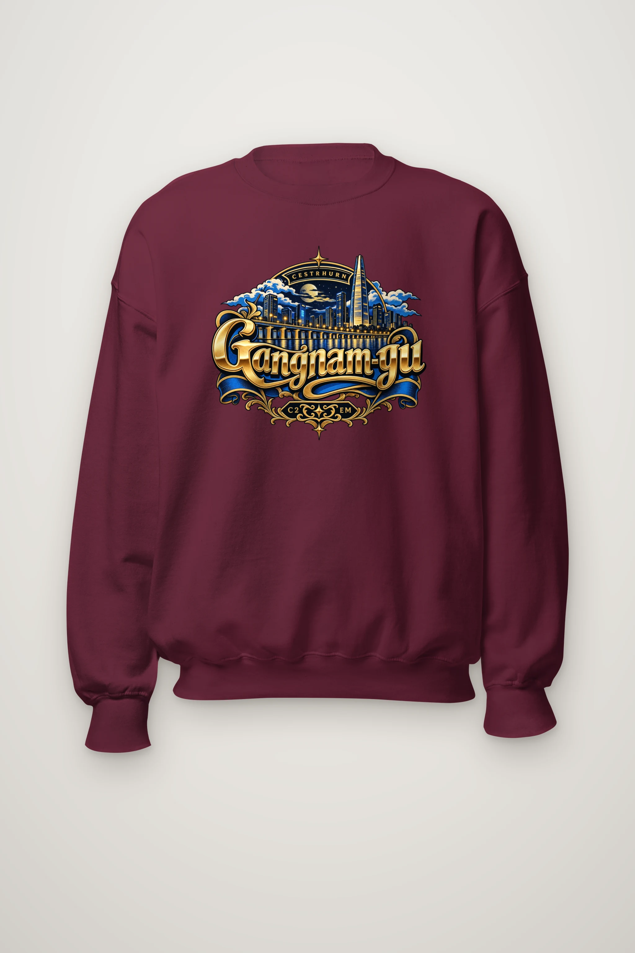 "Gold Skyline Reflection" Heavy Blend Unisex Crewneck Sweatshirt