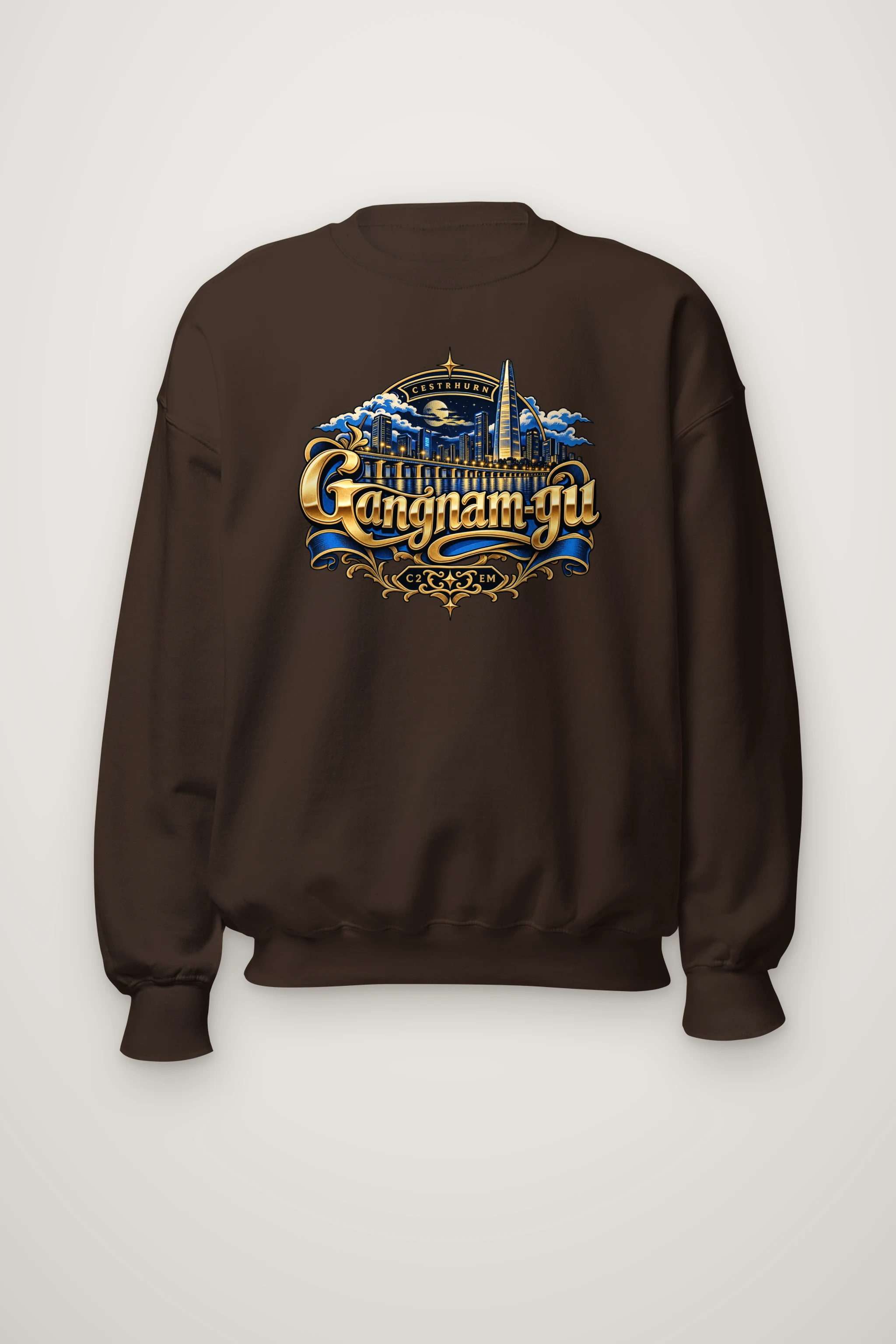 "Gold Skyline Reflection" Heavy Blend Unisex Crewneck Sweatshirt