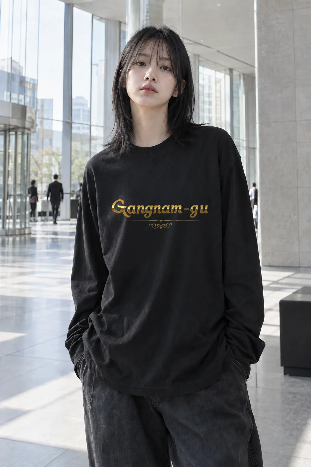 "Gangnam-Gu Emblem" Unisex Longsleeve T-shirt | Gildan 2400