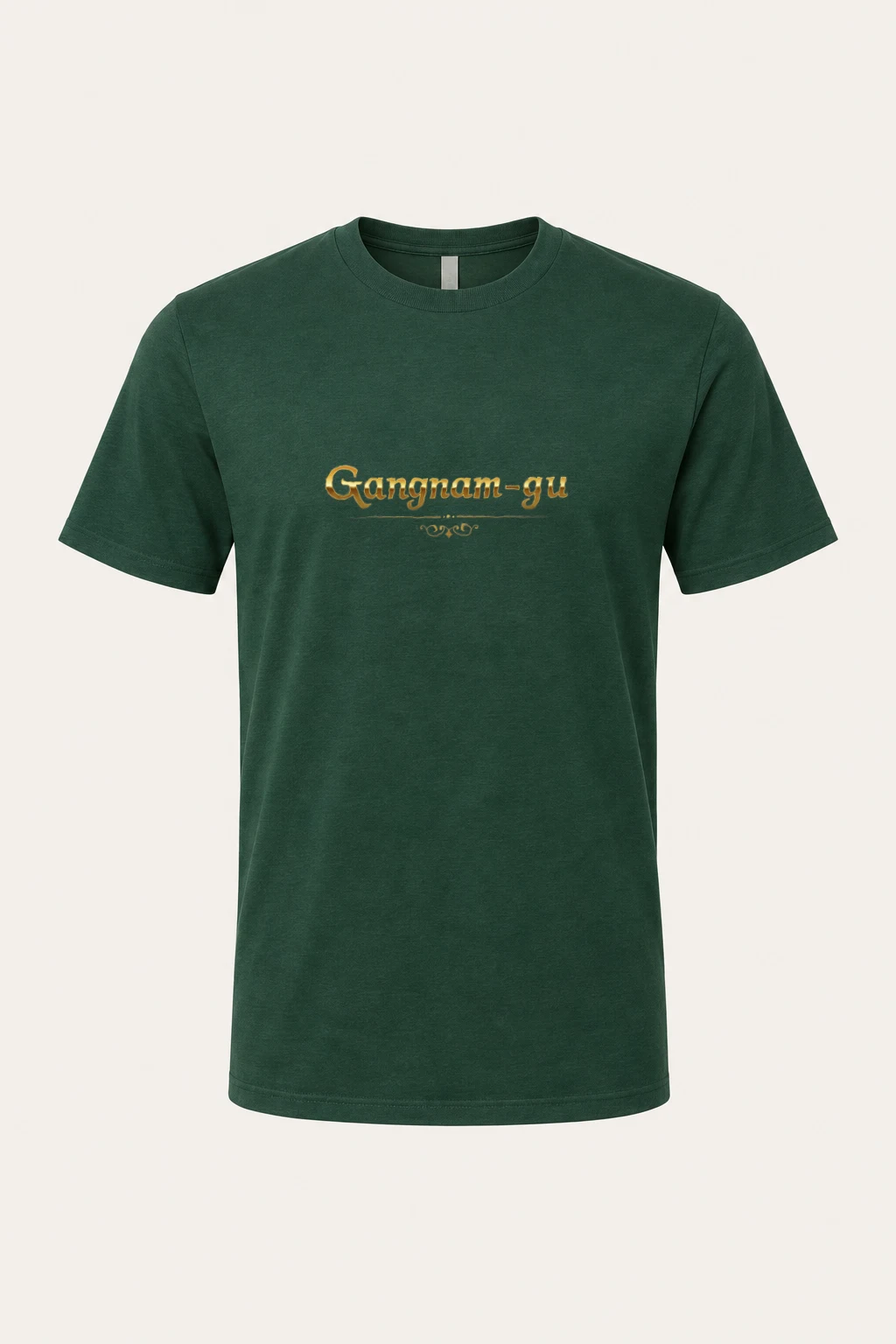 "Gangnam-gu Gold Emblem" Heavyweight Unisex Crewneck T-shirt | Gildan 5000