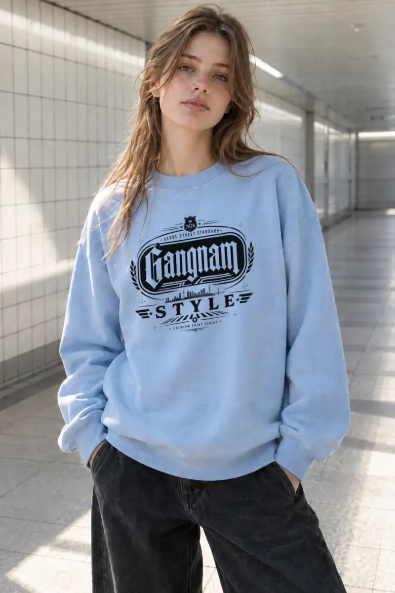 "Gangnam Street Standard" Heavy Blend Unisex Crewneck Sweatshirt | Gildan 18000