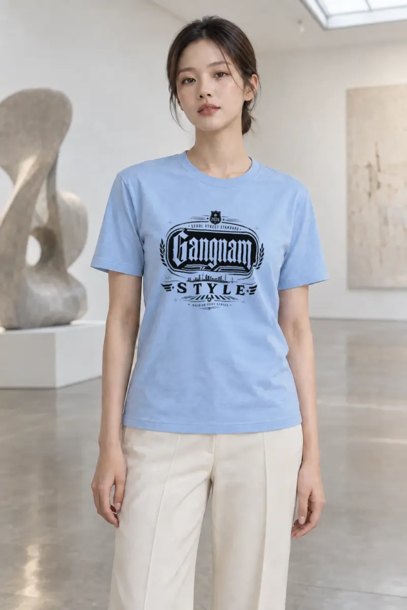 "Gangnam Street Standard" Heavyweight Unisex Crewneck T-shirt | Gildan 5000