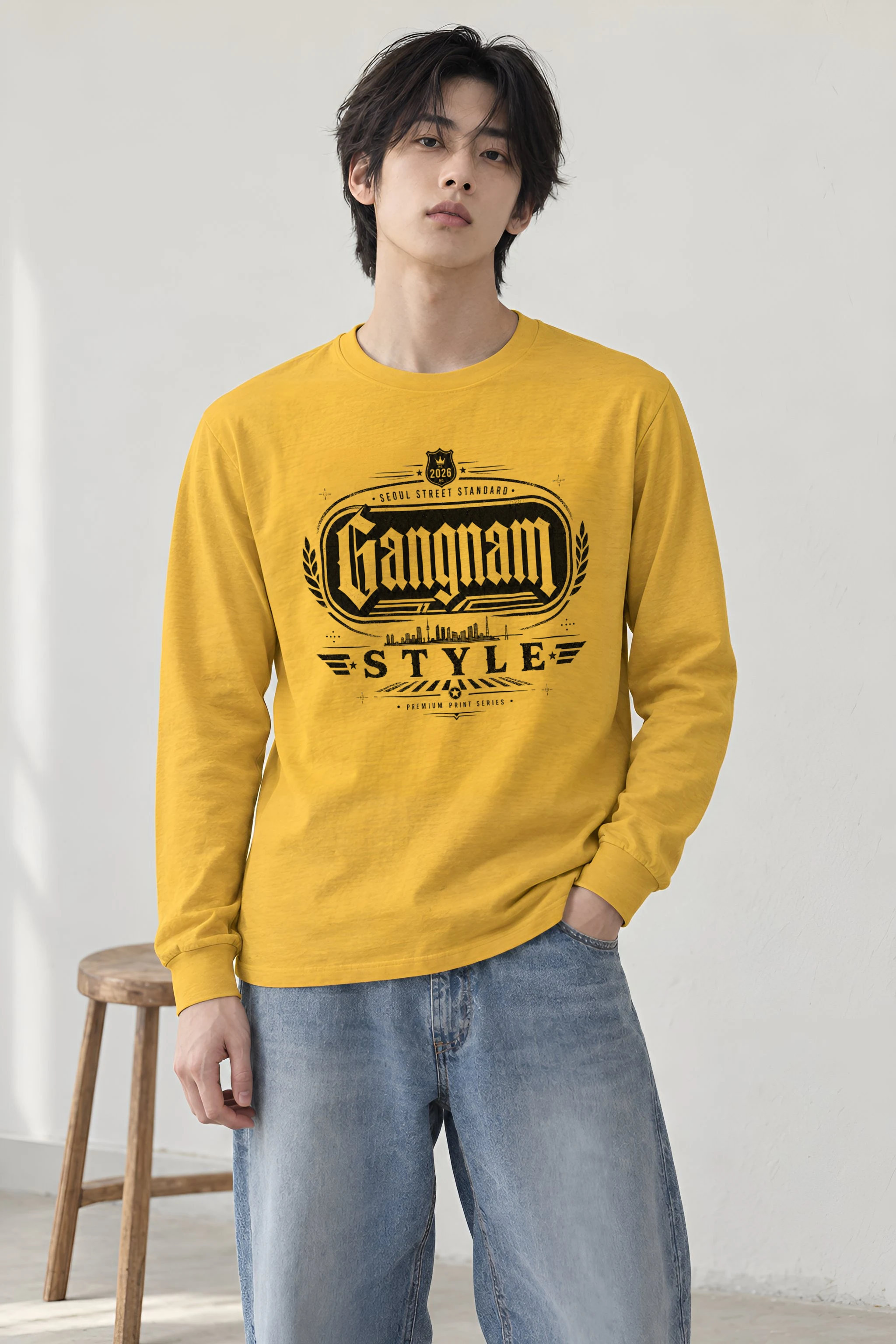 "Gangnam Style Emblem" Unisex Longsleeve T-shirt