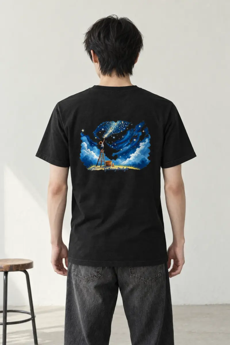 "Gathering Starlight" Heavyweight Unisex Crewneck T-shirt | Gildan 5000