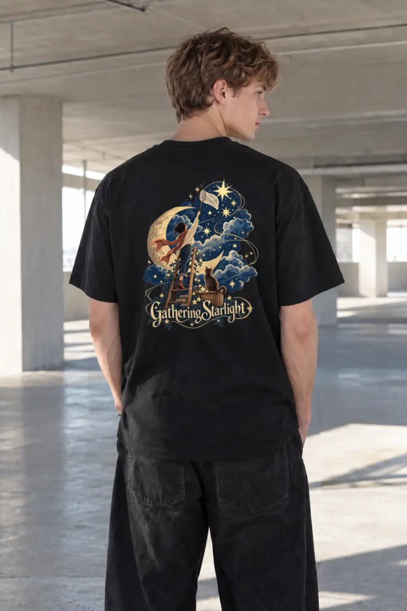 "Gathering Starlight" Heavyweight Unisex Crewneck T-shirt | Gildan 5000
