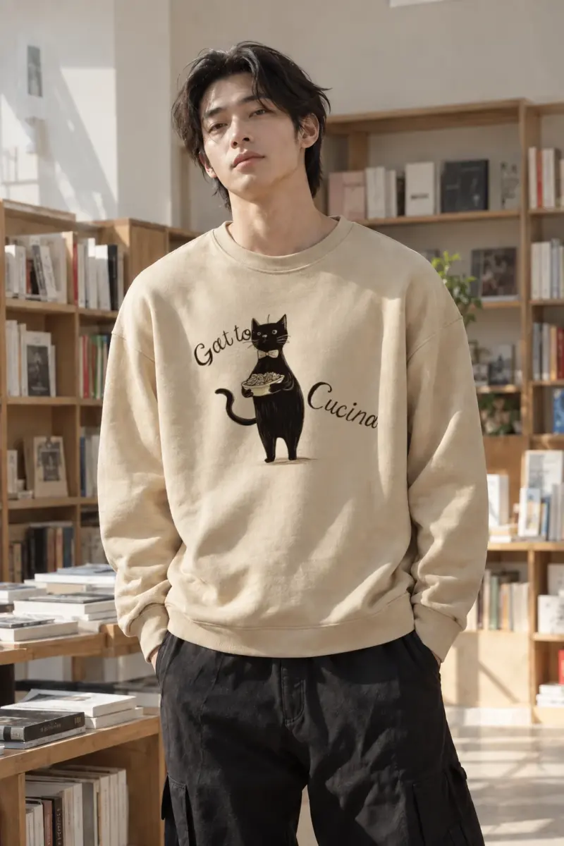 "Gatto Cucina" Heavy Blend Unisex Crewneck Sweatshirt | Gildan 18000