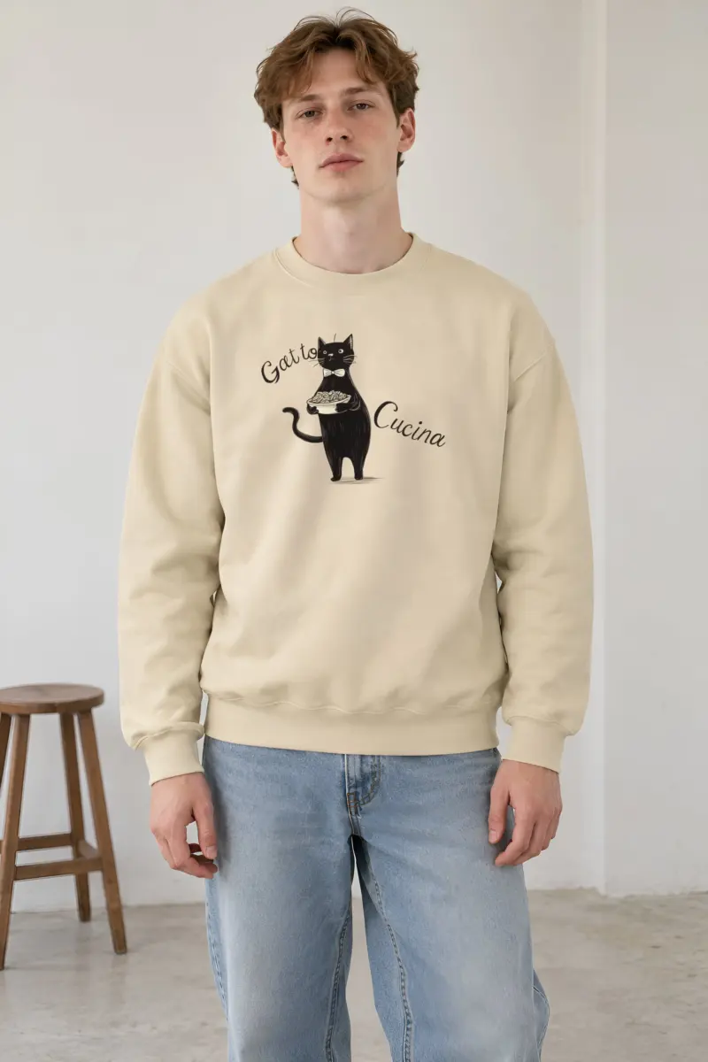 "Gatto Cucina" Heavy Blend Unisex Crewneck Sweatshirt