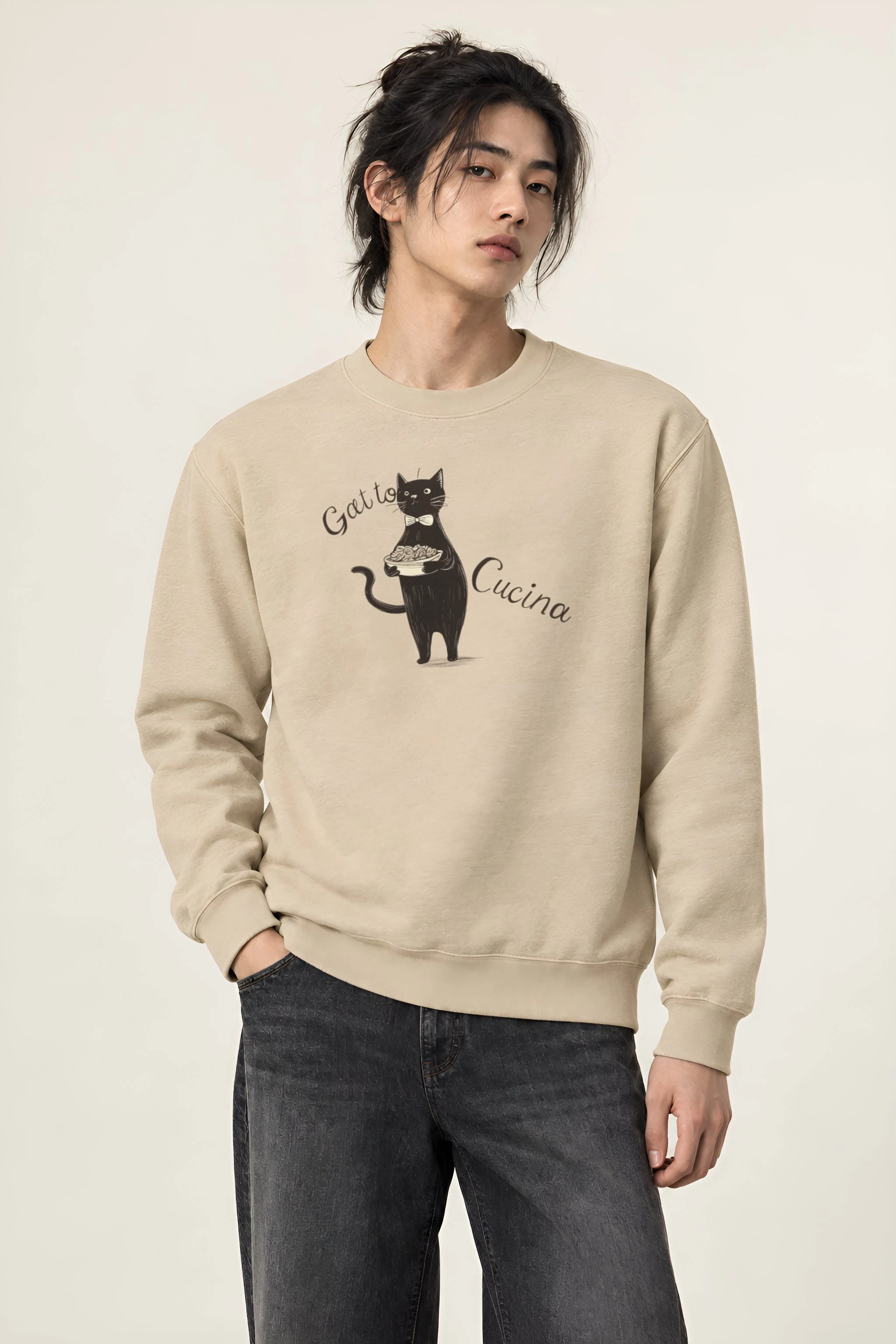 "Gatto Cucina" Heavy Blend Unisex Crewneck Sweatshirt