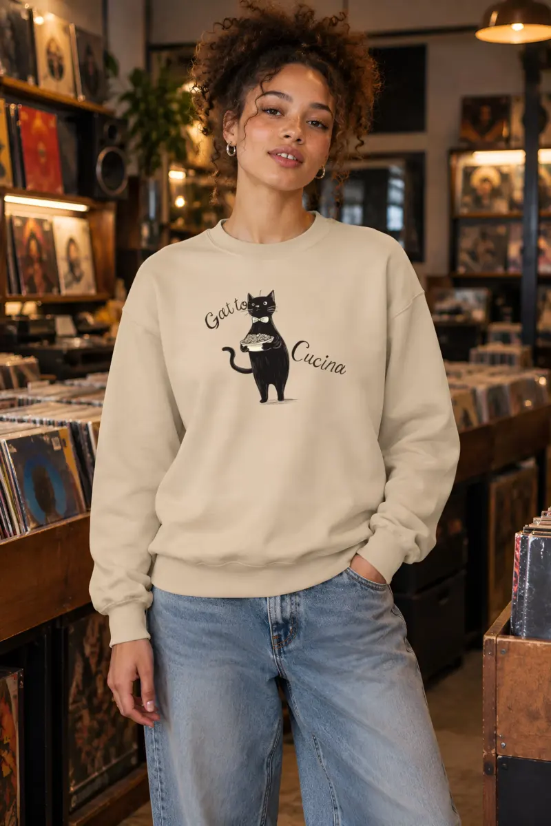 "Gatto Cucina" Heavy Blend Unisex Crewneck Sweatshirt