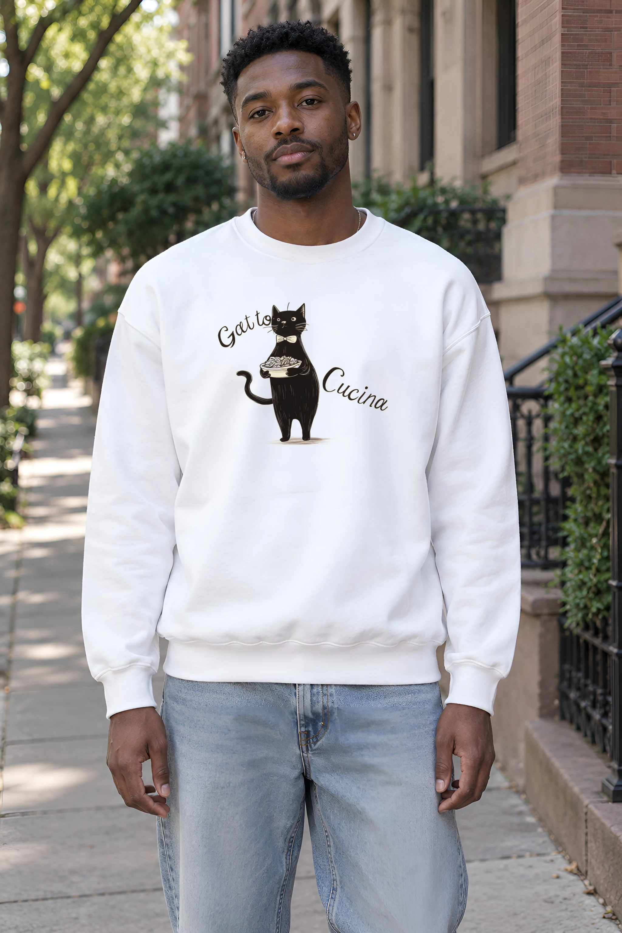 "Gatto Cucina" 1 Crewneck Sweatshirt