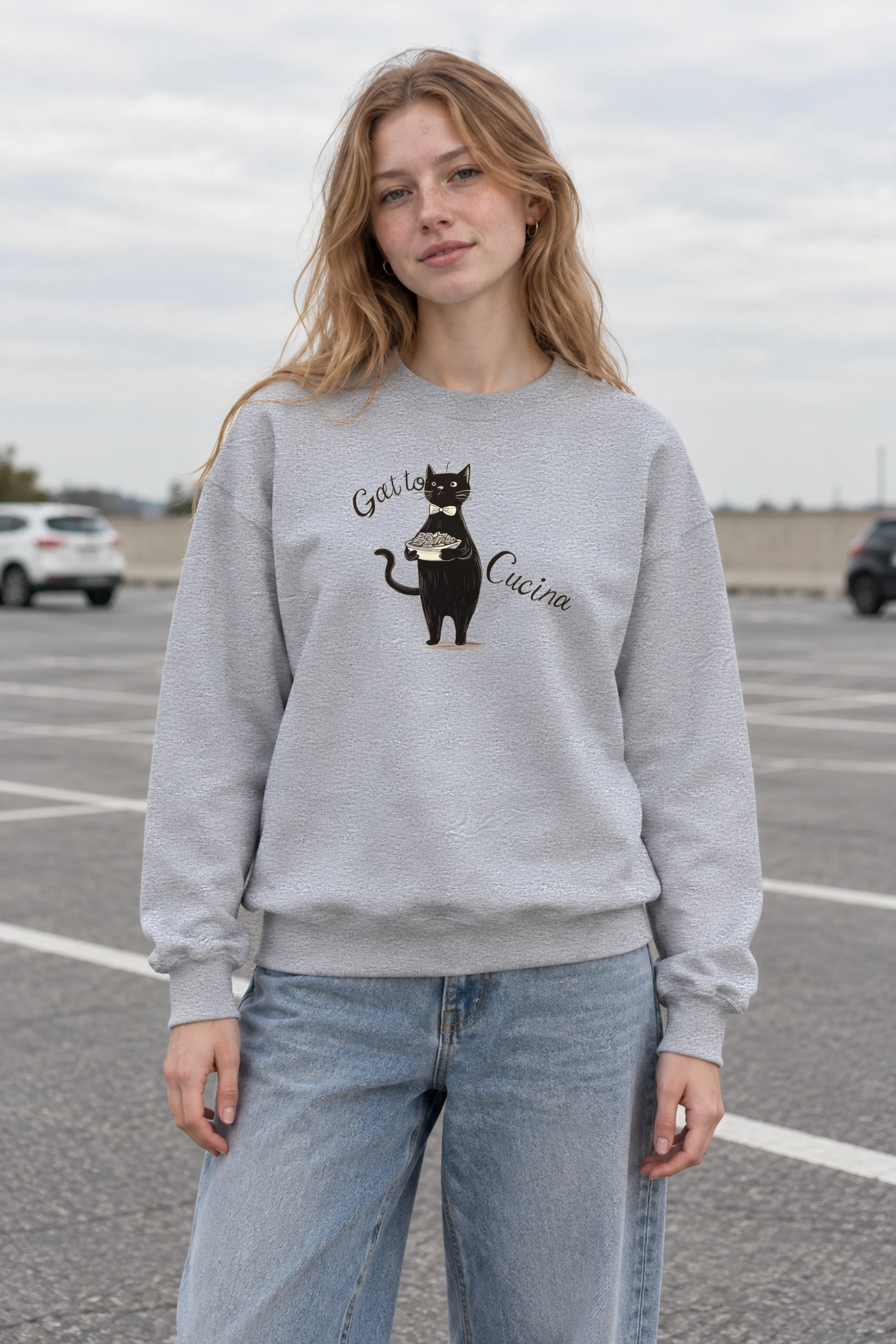"Gatto Cucina" 1 Crewneck Sweatshirt