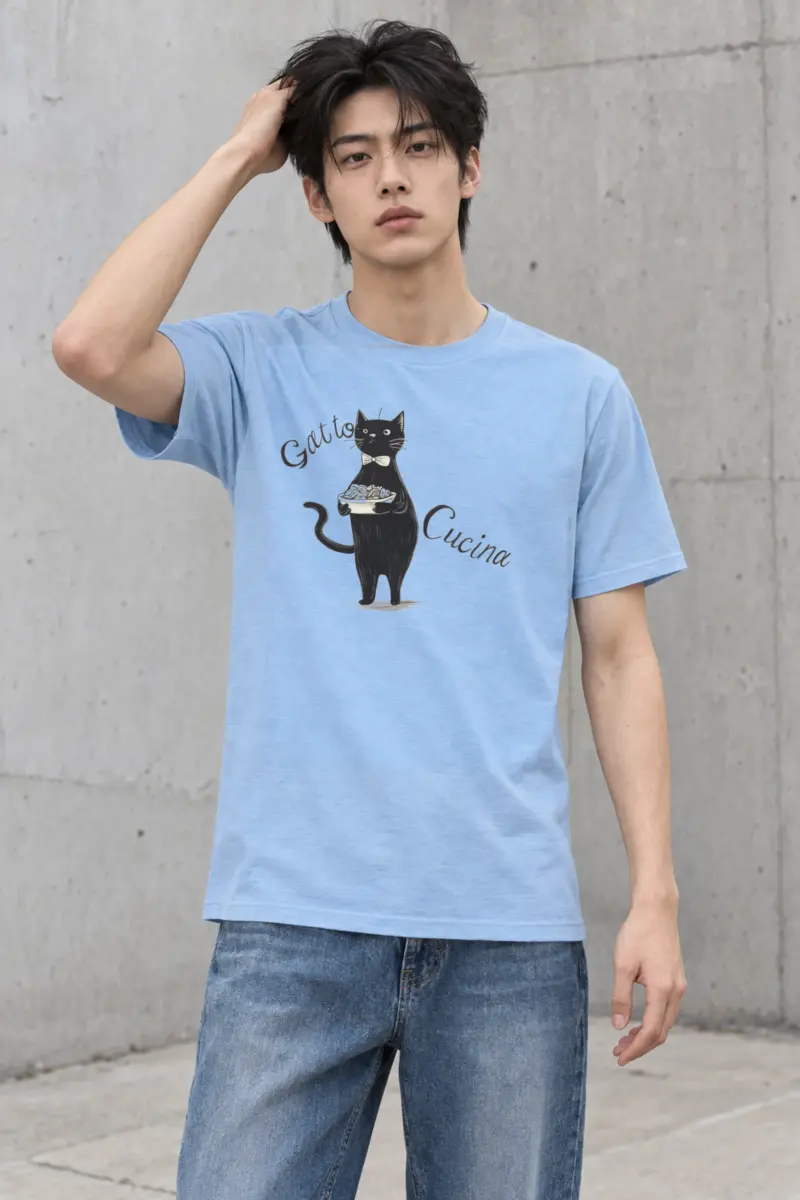 "Gatto Cucina" Heavyweight Unisex Crewneck T-shirt