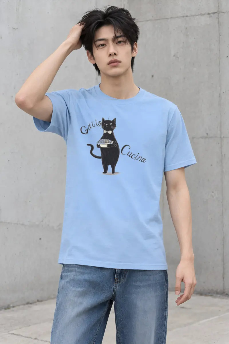 "Gatto Cucina" Heavyweight Unisex Crewneck T-shirt