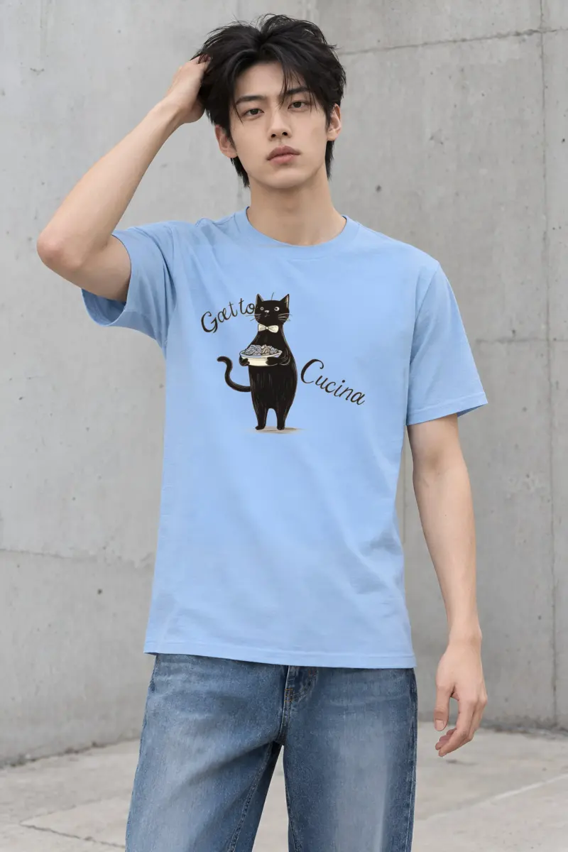 "Gatto Cucina" Heavyweight Unisex Crewneck T-shirt