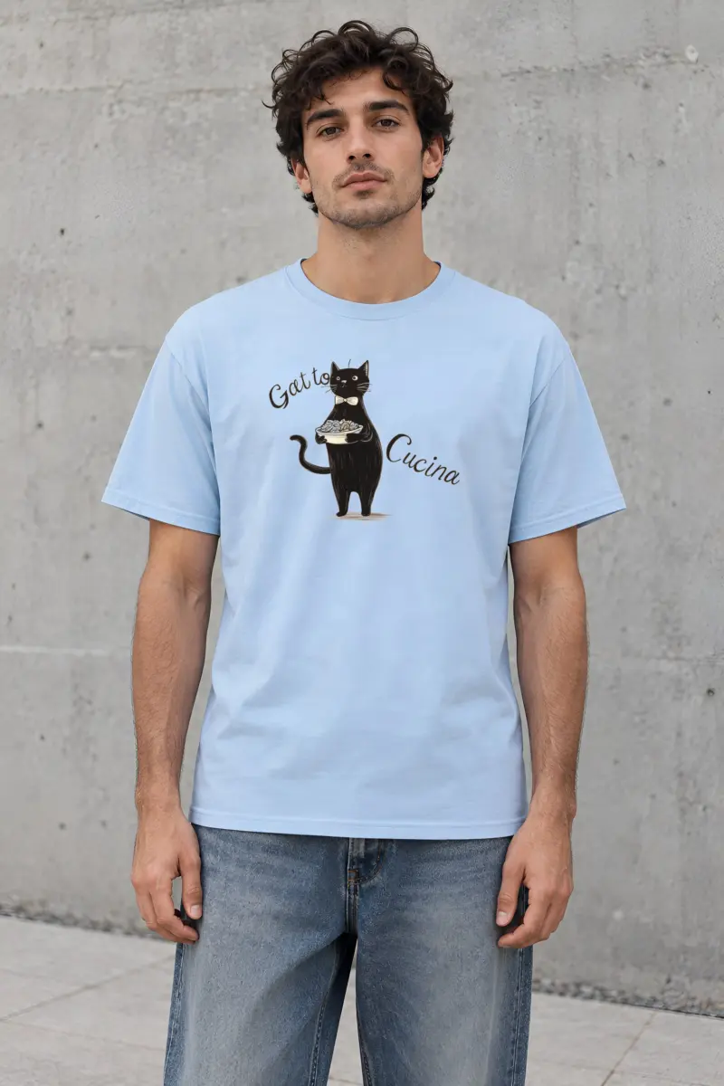 "Gatto Cucina" Heavyweight Unisex Crewneck T-shirt