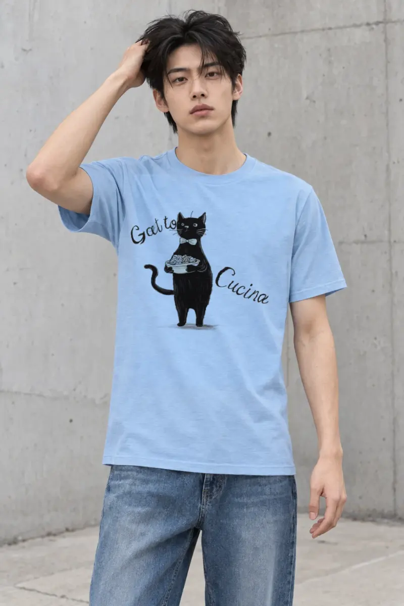 "Gatto Cucina" Heavyweight Unisex Crewneck T-shirt
