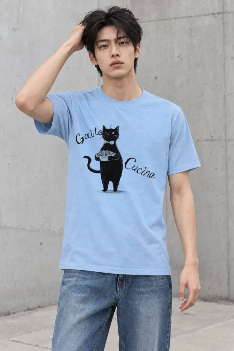 "Gatto Cucina" Heavyweight Unisex Crewneck T-shirt