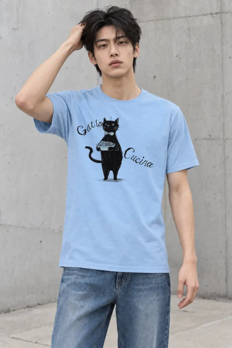 "Gatto Cucina" Heavyweight Unisex Crewneck T-shirt