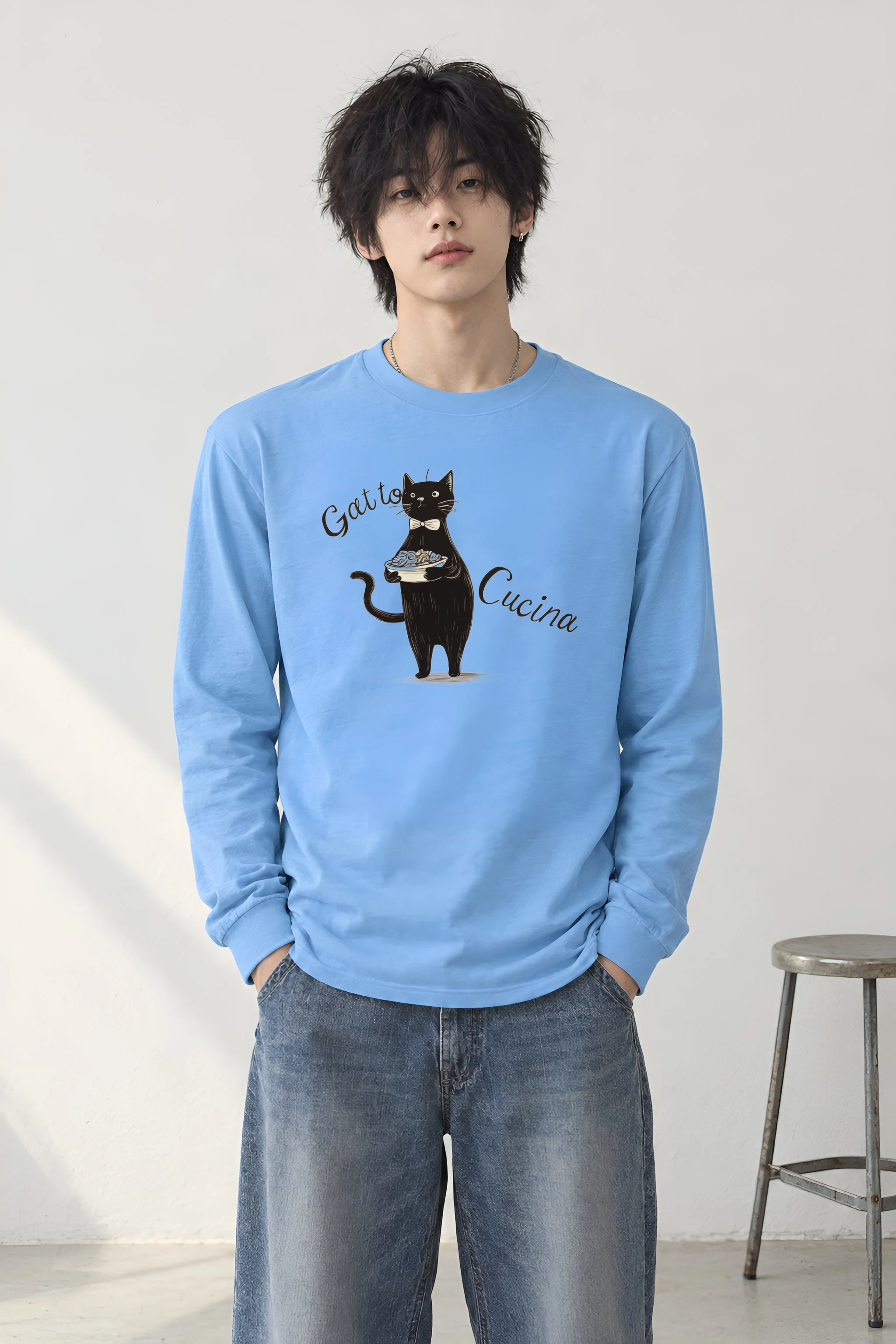 "Gatto Cucina" Unisex Longsleeve T-shirt