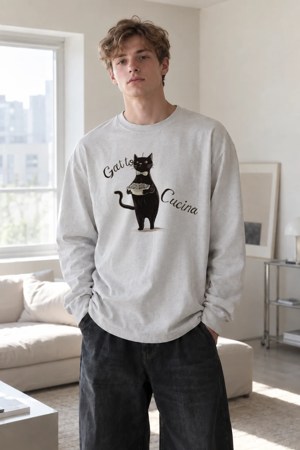"Gatto Cucina" Unisex Longsleeve T-shirt | Gildan 2400