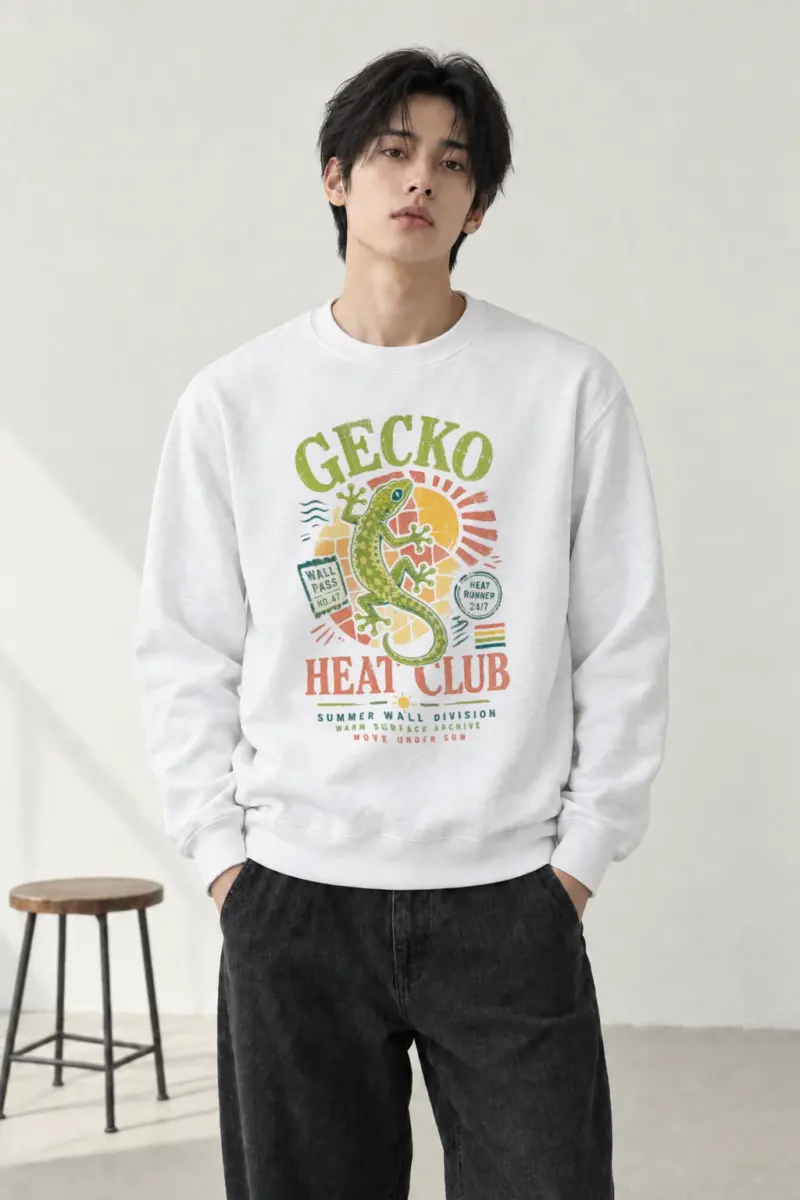 "Gecko Wall Pass" Heavy Blend Unisex Crewneck Sweatshirt | Gildan 18000