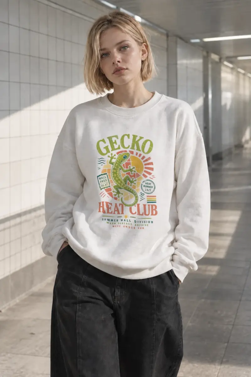 "Gecko Wall Pass" Heavy Blend Unisex Crewneck Sweatshirt | Gildan 18000