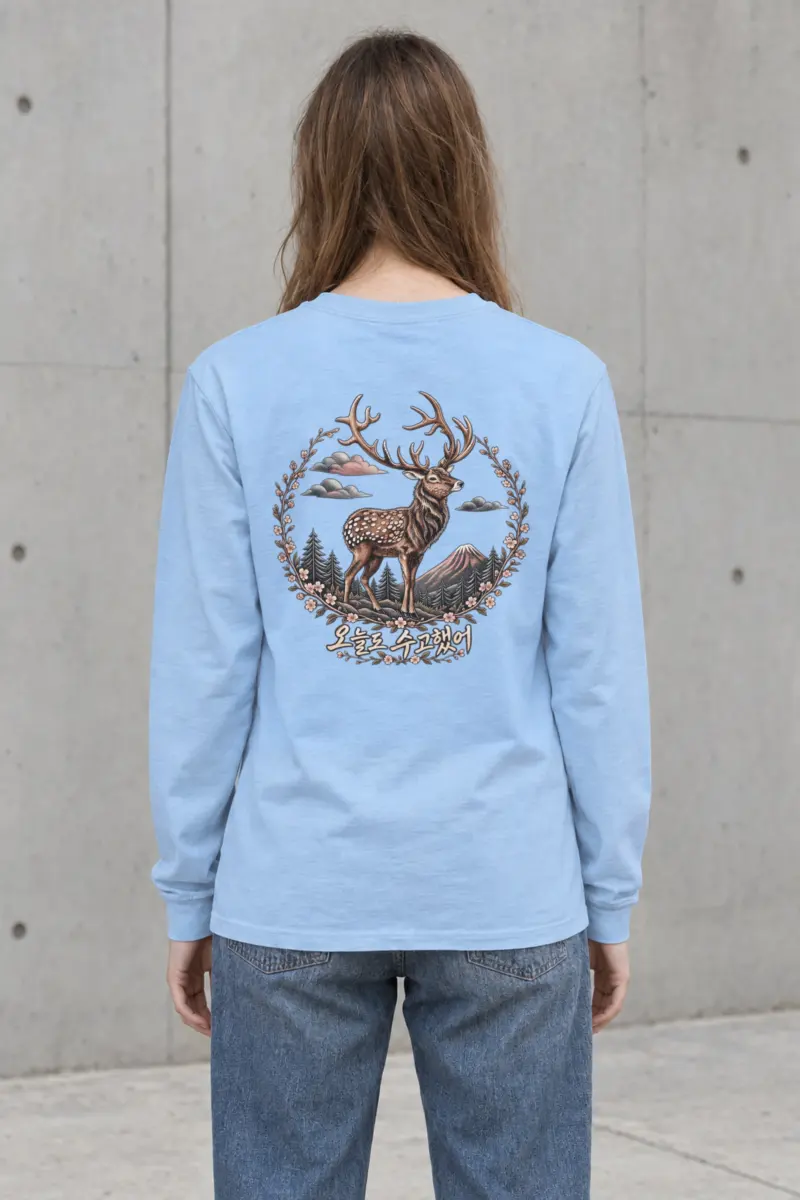 "Gentle Stag Wreath" Unisex Longsleeve T-shirt