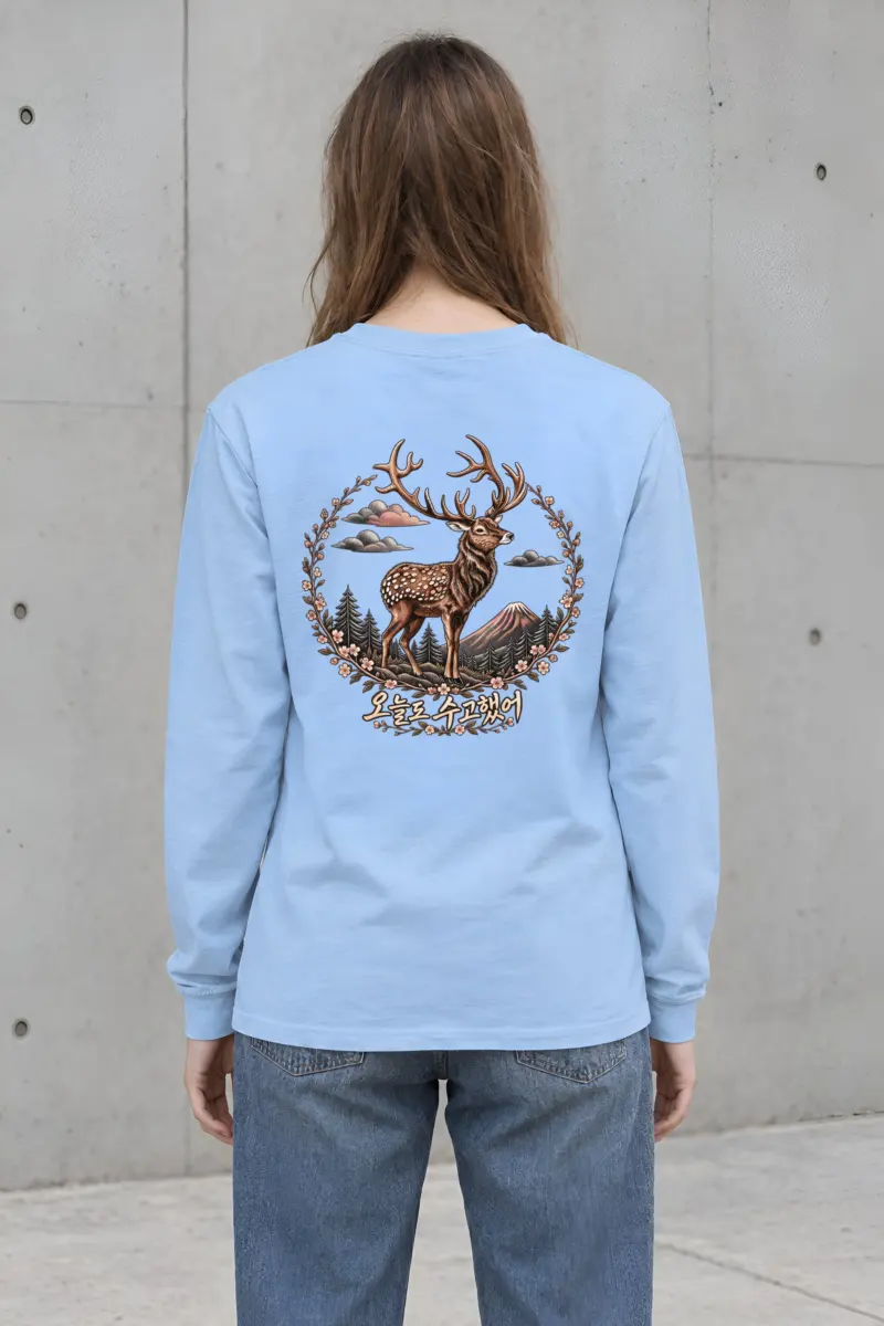 "Gentle Stag Wreath" Unisex Longsleeve T-shirt