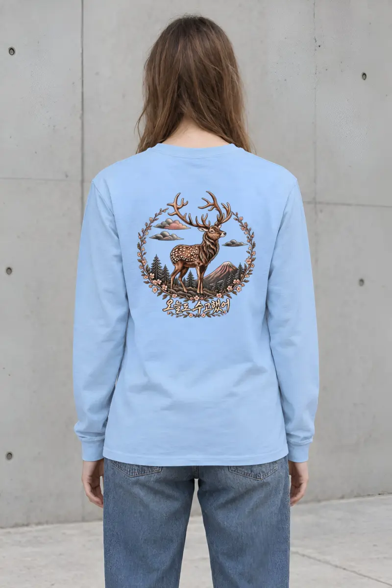 "Gentle Stag Wreath" Unisex Longsleeve T-shirt