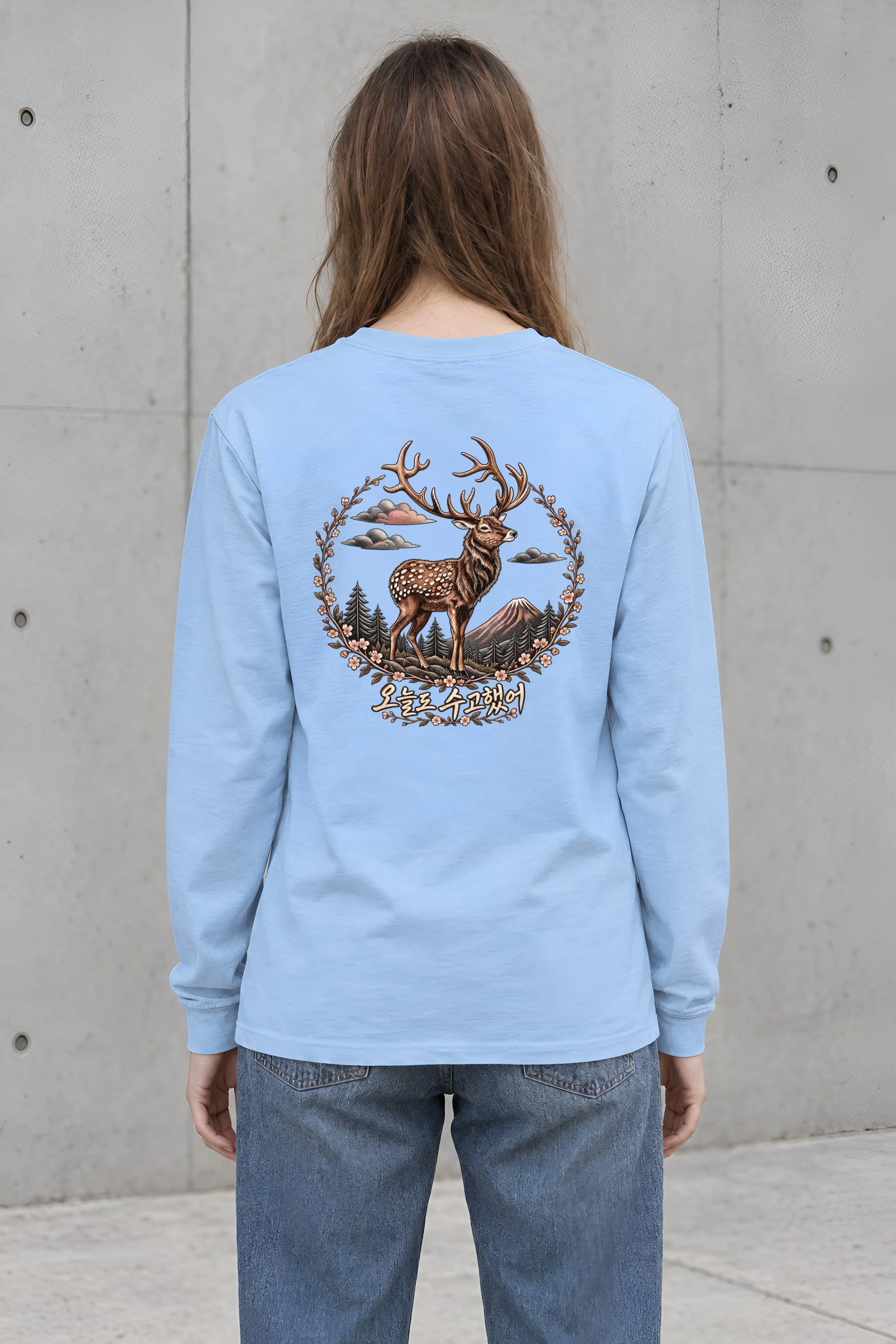 "Gentle Stag Wreath" Unisex Longsleeve T-shirt