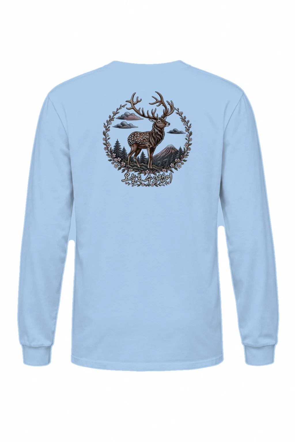 "Gentle Stag Wreath" Unisex Longsleeve T-shirt | Gildan 2400