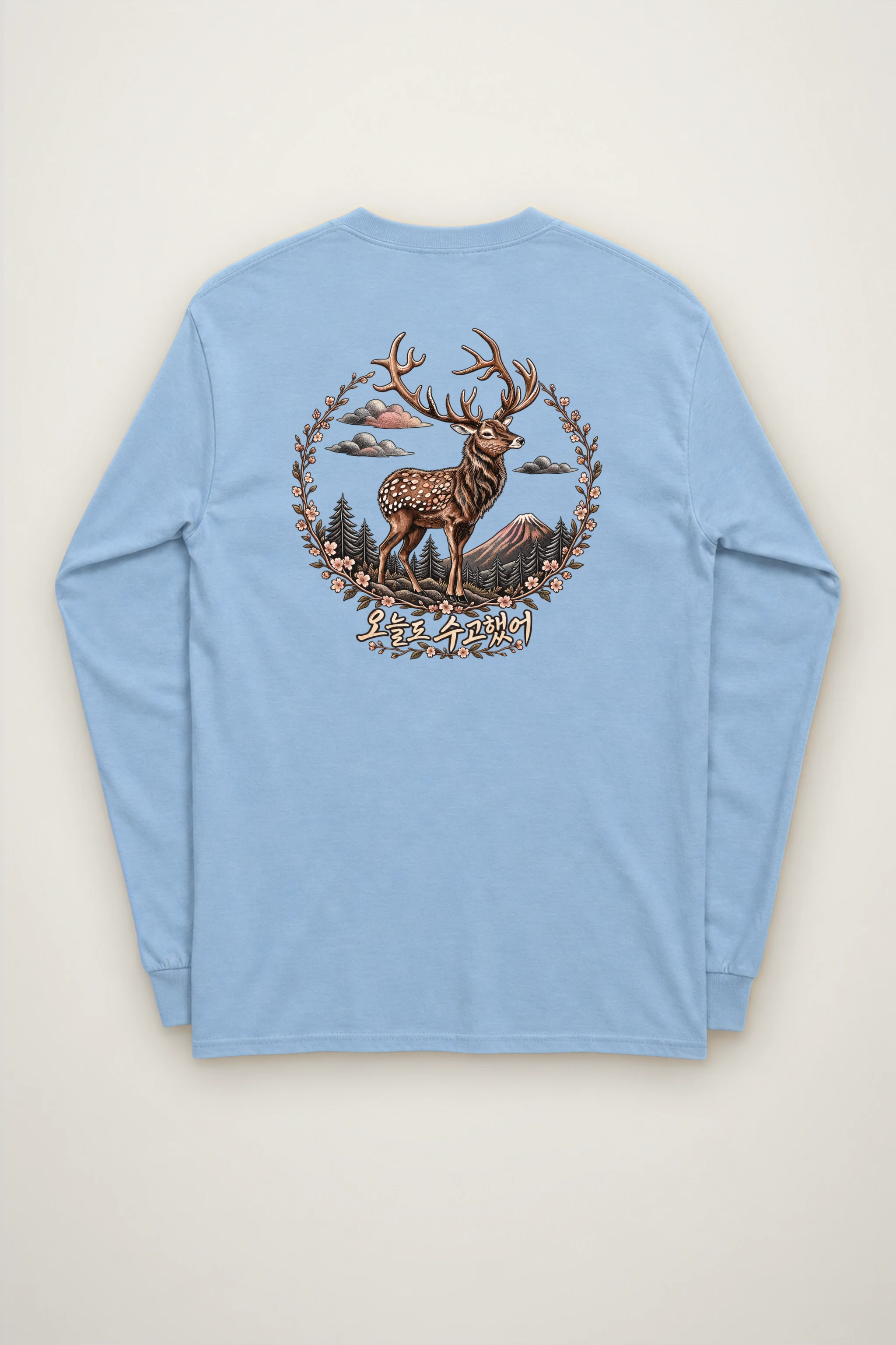 "Gentle Stag Wreath" Unisex Longsleeve T-shirt