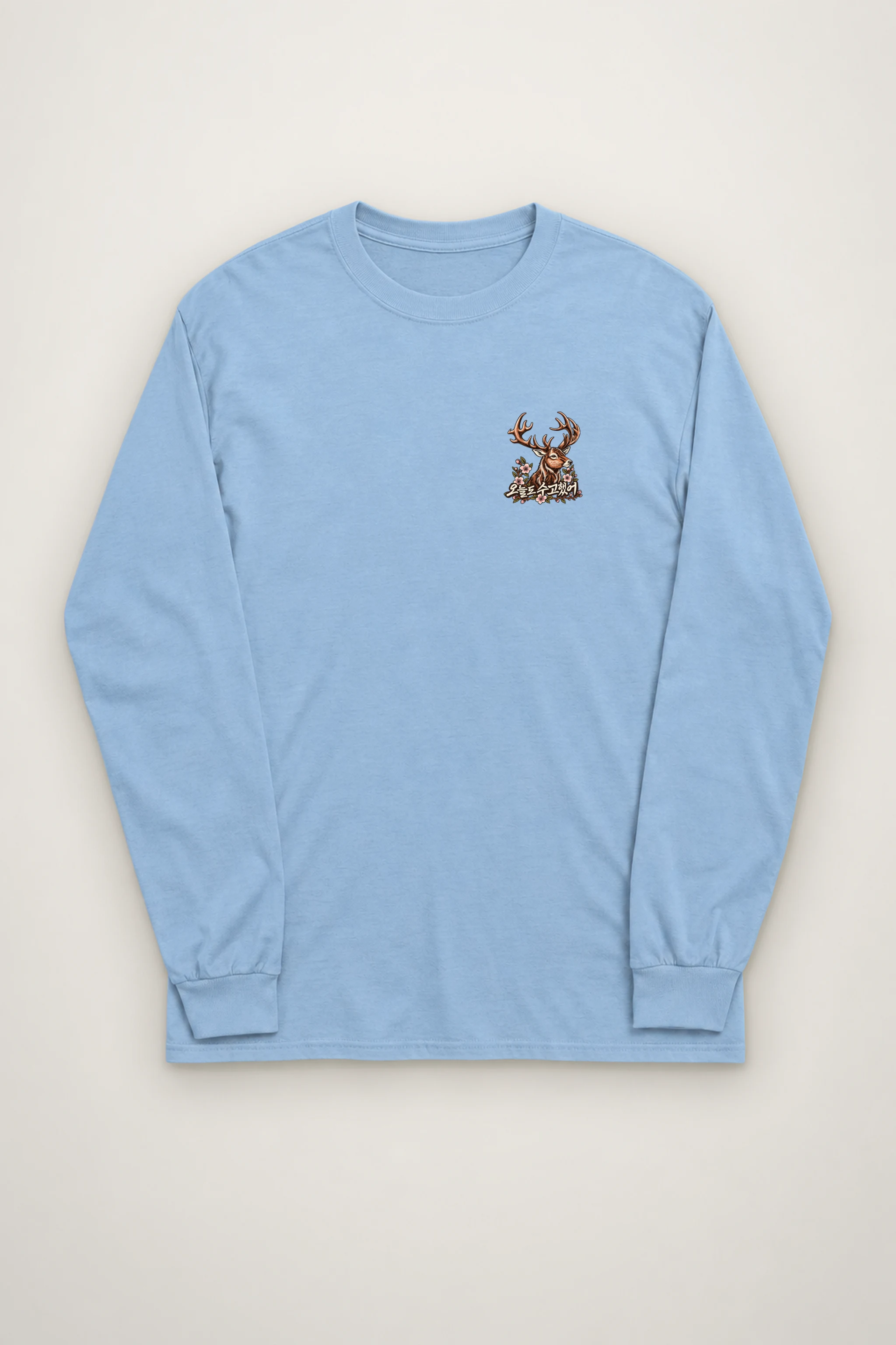 "Gentle Stag Wreath" Unisex Longsleeve T-shirt