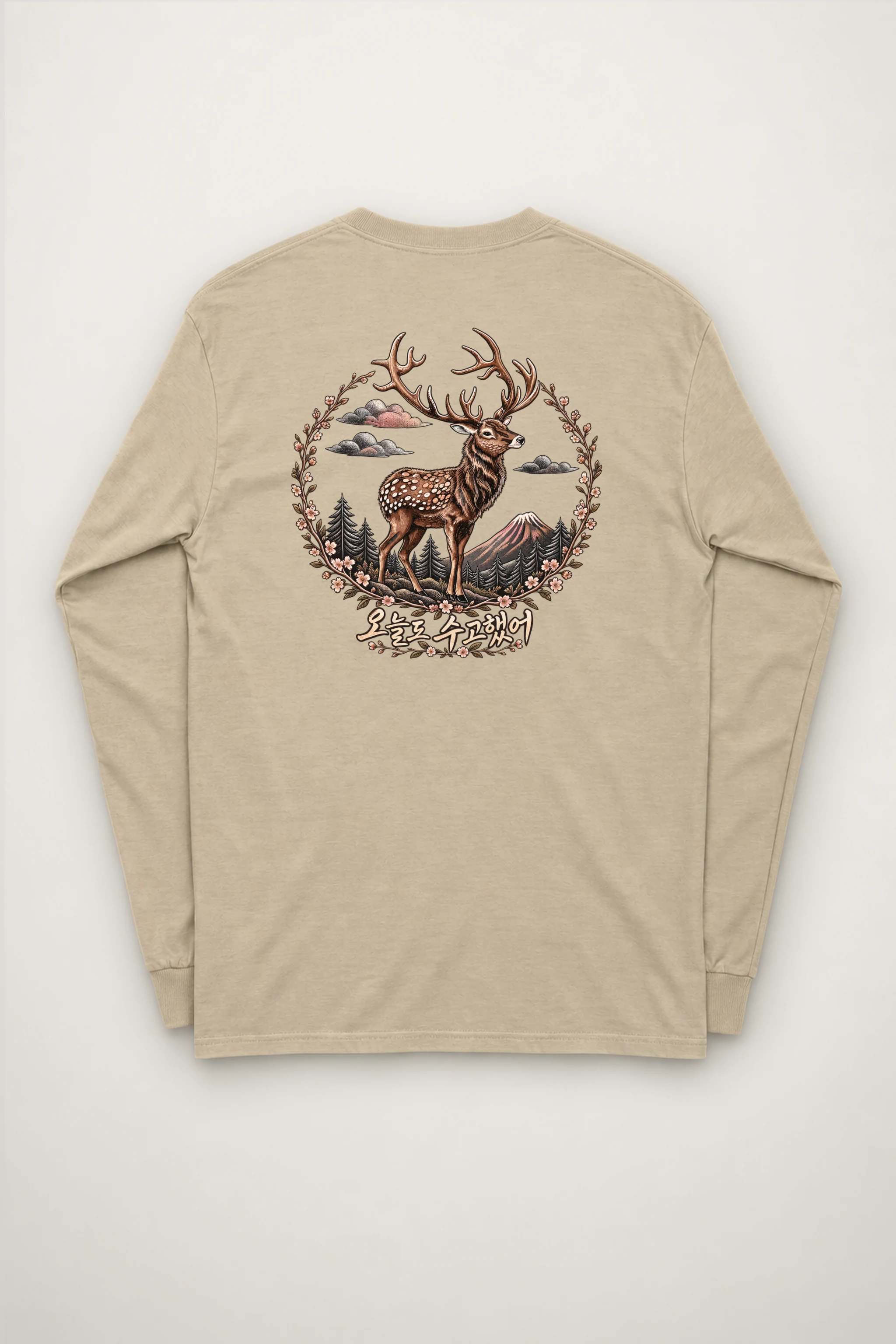 "Gentle Stag Wreath" Unisex Longsleeve T-shirt