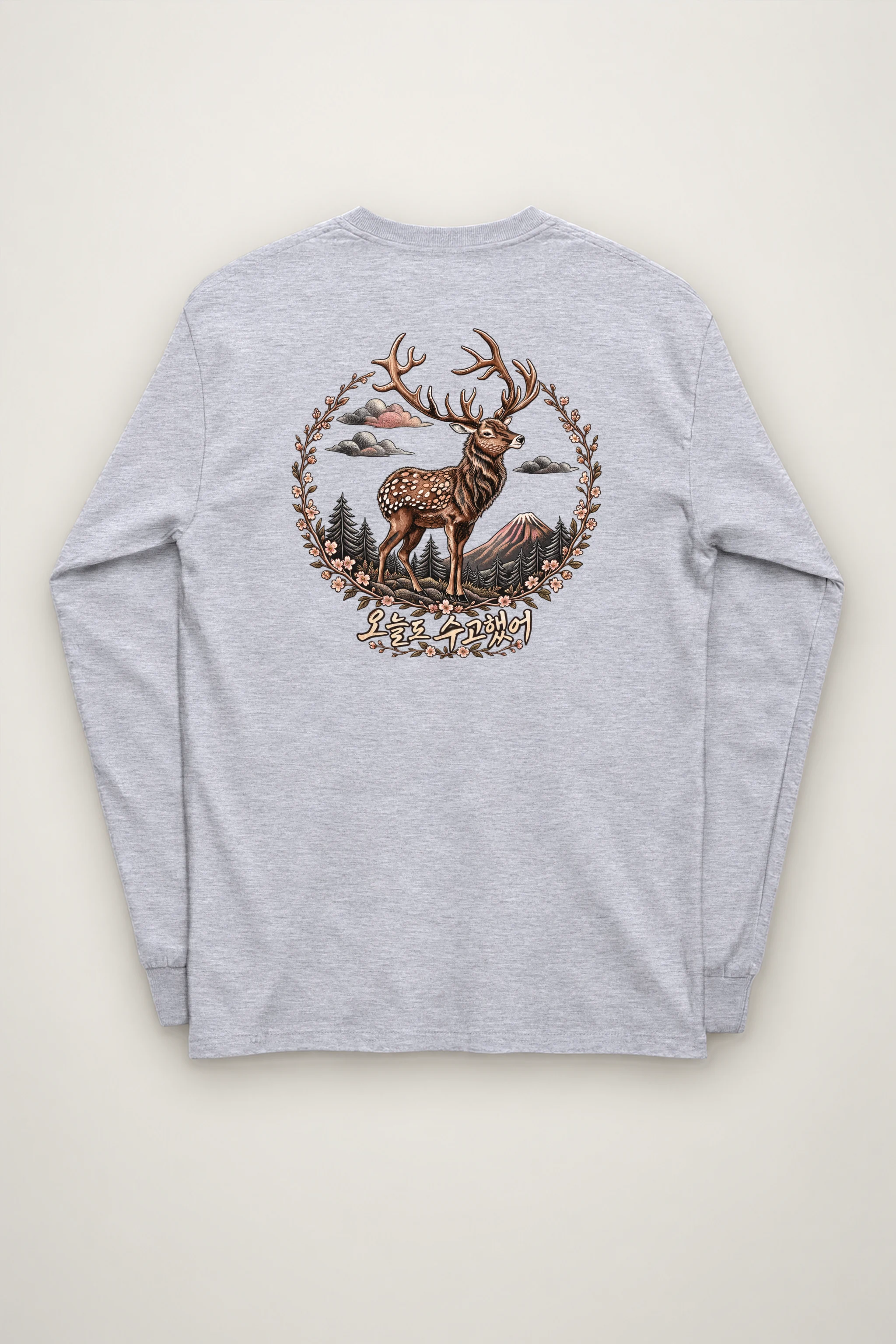 "Gentle Stag Wreath" Unisex Longsleeve T-shirt