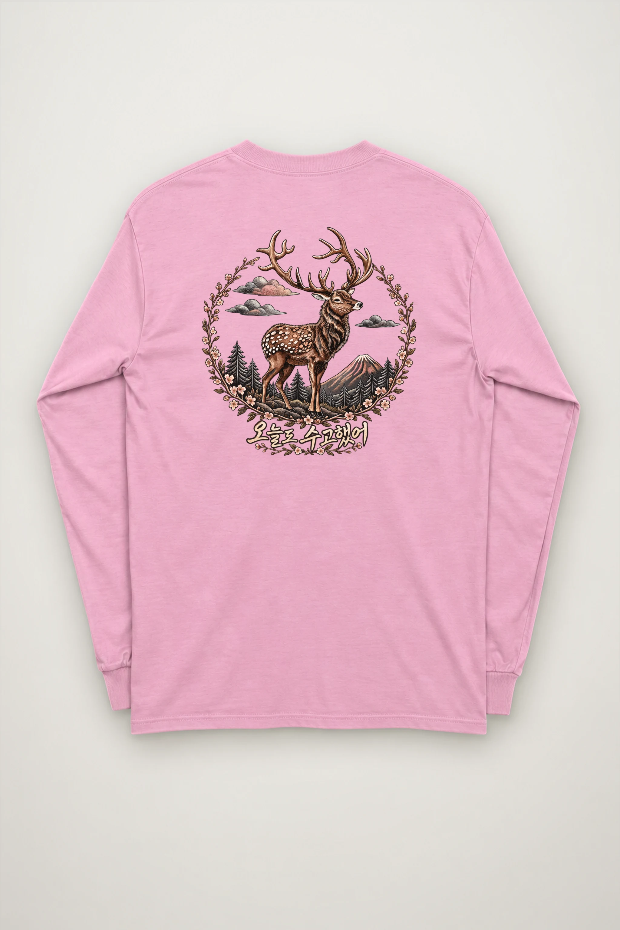 "Gentle Stag Wreath" Unisex Longsleeve T-shirt