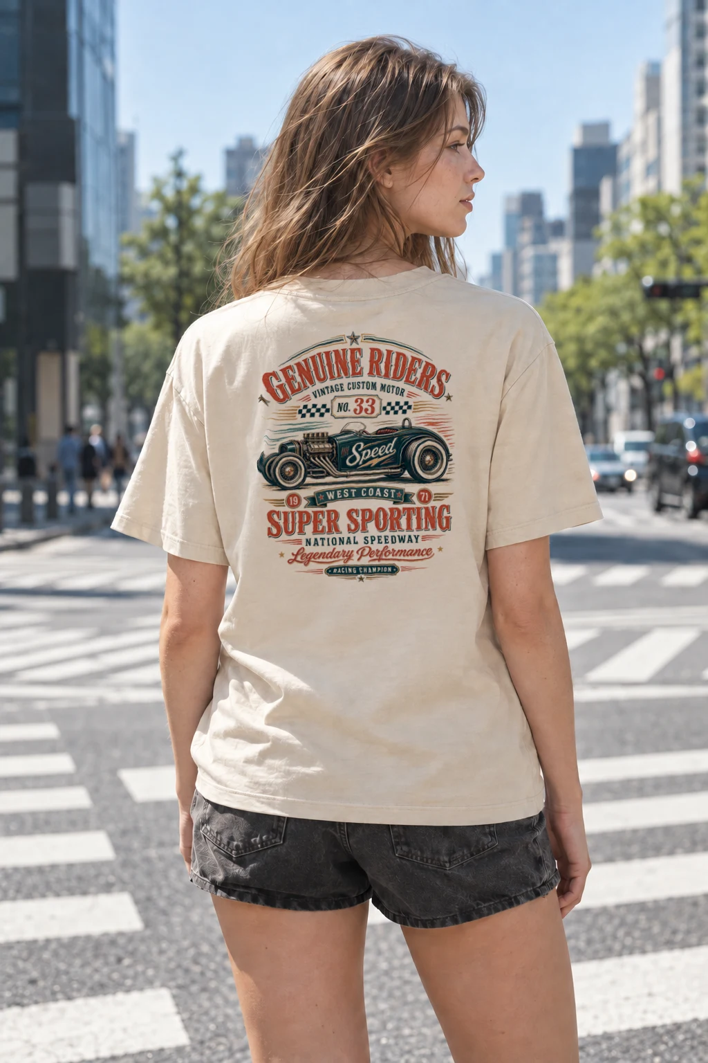 "Genuine Riders" Heavyweight Unisex Crewneck T-shirt | Gildan 5000